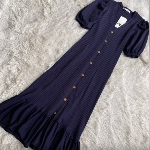 Gorgeous ribbed knit dress from ZARA sz M new with tags 💗 - Picture 1 of 7